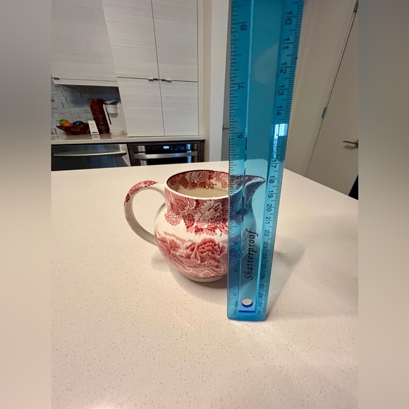 Woods Ware English Scenery milk jug pitcher, cream and red transferware china - Picture 3 of 5